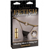 Вибротрусики FF Gold Vibrating Micro G-String Set
